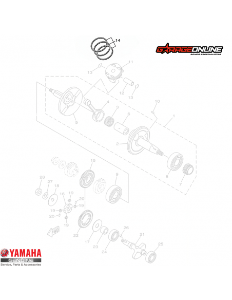 JUEGO DE ANILLOS ESTANDAR (X1) YAMAHA YZF-R15 V3 V4 GENUINO