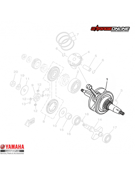 CIGUEÑAL COMPLETO YAMAHA YZF-R15 V4 GENUINO