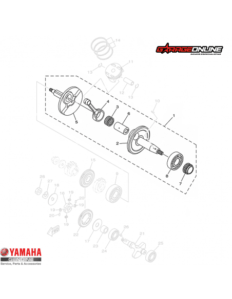 CIGUEÑAL COMPLETO YAMAHA YZF-R15 V3 GENUINO