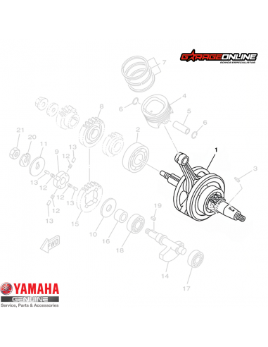 CIGUEÑAL COMPLETO YAMAHA YZF-R15 V2 GENUINO