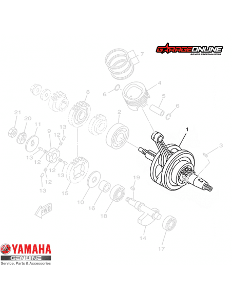 CIGUEÑAL COMPLETO YAMAHA YZF-R15 V2 GENUINO