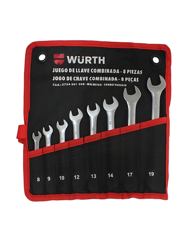 JUEGO DE LLAVES PUNTA CORONA 8 PIEZAS - WURTH