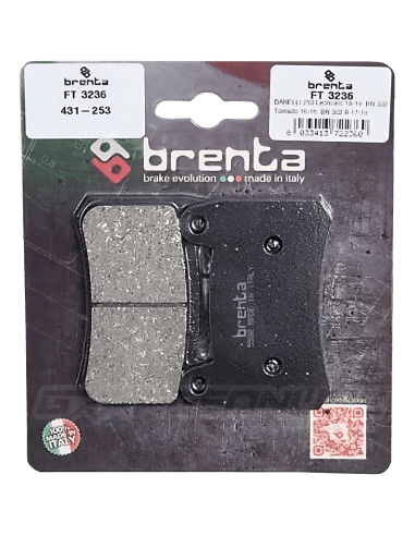 PASTILLAS FRENO DELANTERO BENELLI TNT 25 / TNT 300 / TNT 302S / 302R ORGANICA BRENTA