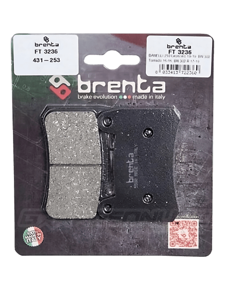 PASTILLAS FRENO DELANTERO BENELLI TNT 25 / TNT 300 / TNT 302S / 302R ORGANICA BRENTA