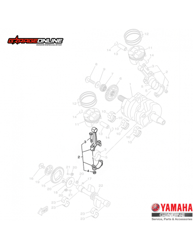 BIELA COMPLETA YAMAHA YZF R3 - YZF R3A - MT03 GENUINO