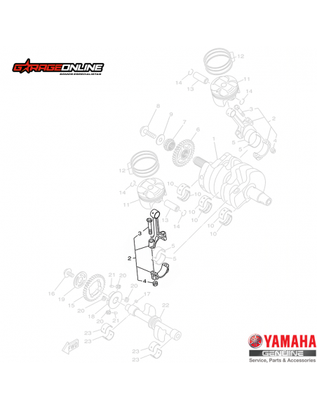 BIELA COMPLETA YAMAHA YZF R3 - YZF R3A - MT03 GENUINO
