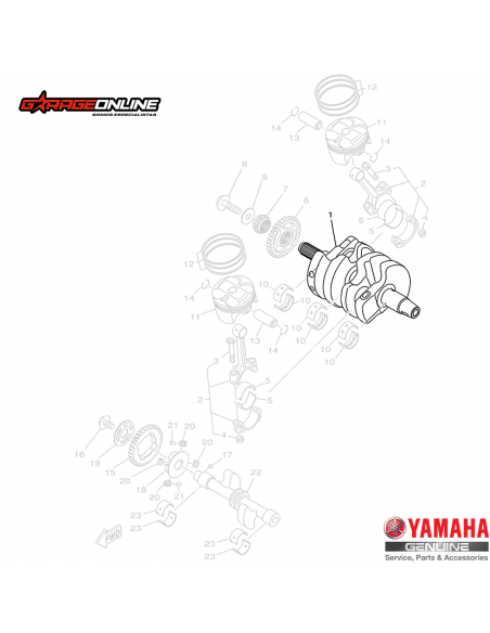 CIGUEÑAL YAMAHA YZF R3 - YZF R3A - MT03 GENUINO