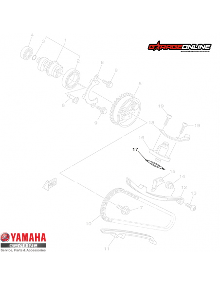 EMPAQUE TENSOR CADENA DISTRIBUCION YAMAHA YZF R15 V1-V2 GENUINA