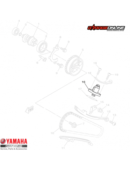 TENSOR CADENA DISTRIBUCION YAMAHA YZF R15 V1-V2 GENUINA
