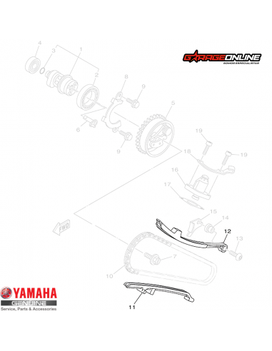 GUIAS CADENA DISTRIBUCION YAMAHA YZF R15 V1-V2 GENUINA