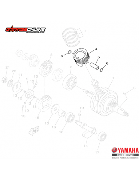 KIT PISTON ESTANDAR (X1) YAMAHA YZF R15 V1-V2 GENUINA