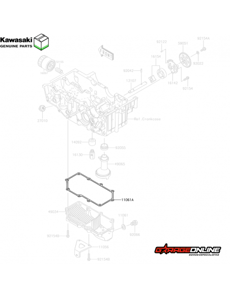 EMPAQUETADURA CARTER KAWASAKI NINJA 300 - VERSYS 300 - GENUINO