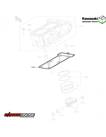 EMPAQUETADURA CILINDRO KAWASAKI NINJA 300 - VERSYS 300 - GENUINO