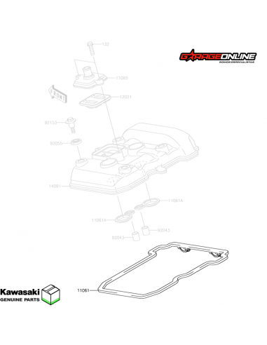 EMPAQUETADURA TAPA DE VALVULA KAWASAKI NINJA 300 - NINJA 250 R - VERSYS 300 - GENUINO