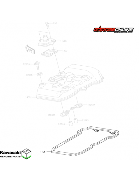 EMPAQUETADURA TAPA DE VALVULA KAWASAKI NINJA 300 - NINJA 250 R - VERSYS 300 - GENUINO