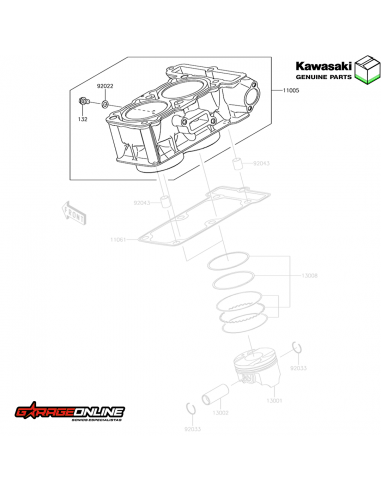 CILINDRO KAWASAKI NINJA 300 - VERSYS 300 - NINJA 250 - GENUINA