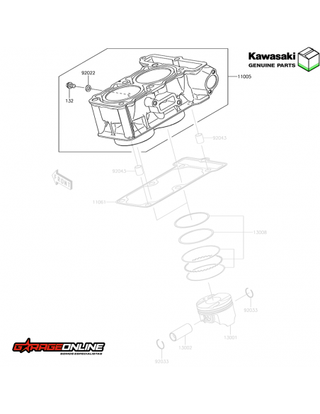 CILINDRO KAWASAKI NINJA 300 - VERSYS 300 - NINJA 250 - GENUINA