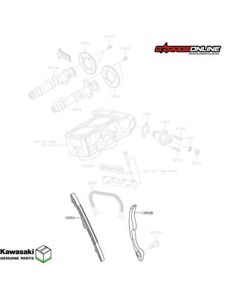 GUIAS CADENA DISTRIBUCIÓN KAWASAKI NINJA 300 - VERSYS 300 - NINJA 250 - GENUINA
