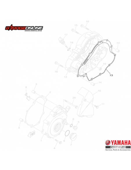 EMPAQUETADURA EMBRAGUE YAMAHA YZF R15 V1-V2 GENUINA