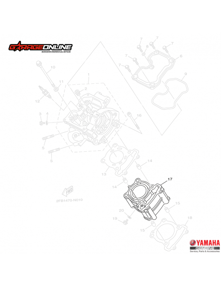 CILINDRO ESTANDAR YAMAHA YZF R15 V1-V2 GENUINA