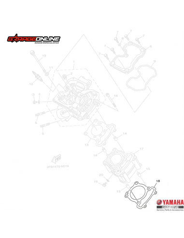 EMPAQUETADURA DE CILINDRO YAMAHA YZF R15 V1-V2 GENUINA
