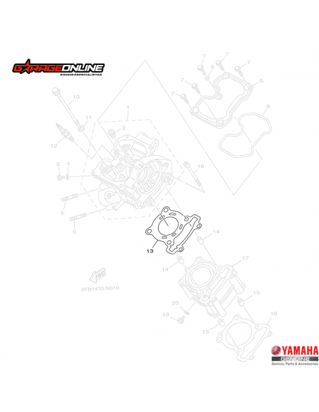 EMPAQUETADURA DE CULATA YAMAHA YZF R15 V1-V2 GENUINA
