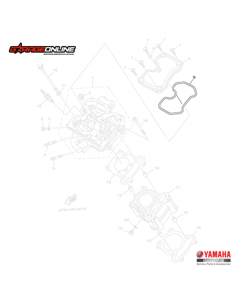EMPAQUETADURA TAPA DE VALVULA YAMAHA YZF R15 V1-V2 GENUINA