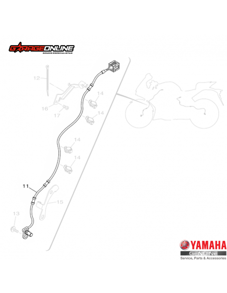 SENSOR VELOCIDAD Y ABS DELANTERO YAMAHA YZF-R3A MT-03A GENUINO