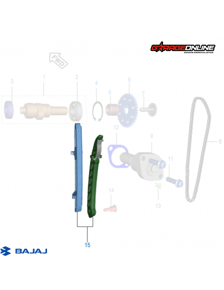 GUIAS CADENA DISTRIBUCION BAJAJ BAJAJ NS 200 - RS 200 GENUINO