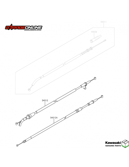 PIOLA DE ACELERACION Y RETORNO KAWASAKI NINJA 400 GENUINA