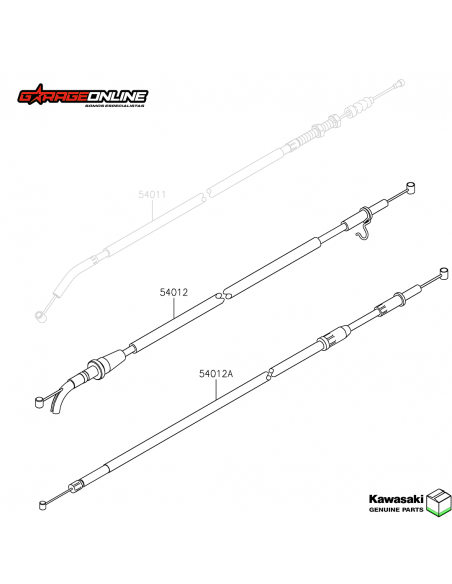 PIOLA DE ACELERACION Y RETORNO KAWASAKI Z400 GENUINA