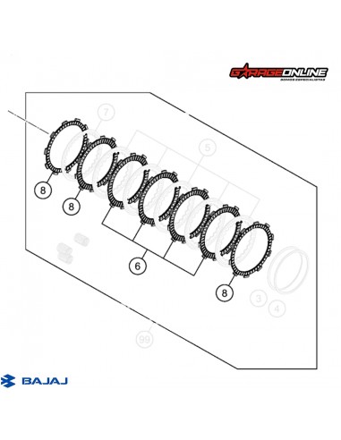 DISCOS DE EMBRAGUE BAJAJ DOMINAR 250 - 400 - KTM 250 - 390
