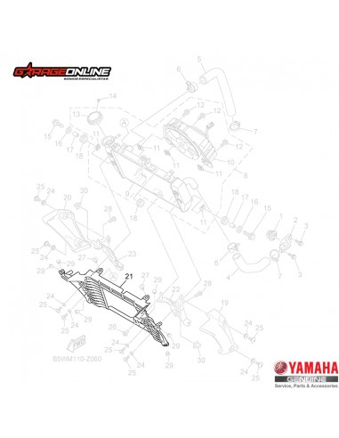 DUCTO DE AIRE RADIADOR MT-03 ABS GENUINO