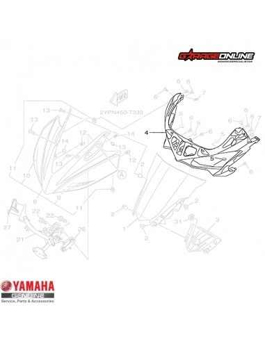 SOPORTE CUBRE FOCO YAMAHA YZF-R3 GENUINA