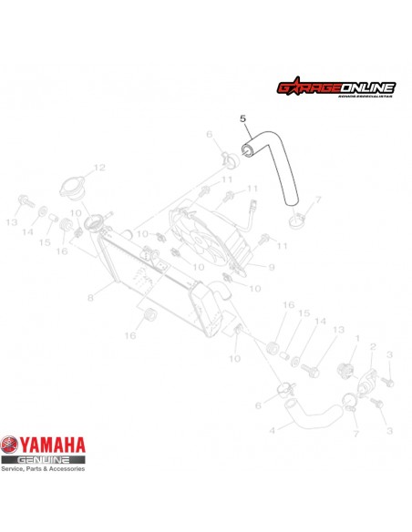 MANGUERA 3 REFRIGERACIÓN YAMAHA YZF-R3 MT03 GENUINA