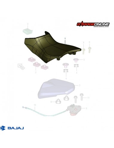 ASIENTO PILOTO BAJAJ PULSAR NS 200 NS 160 GENUINO