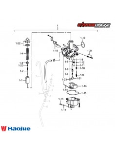 CARBURADOR COMPLETO HAOJUE NK150 GENUINO