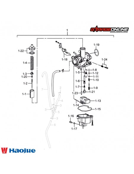 CARBURADOR COMPLETO HAOJUE NK150 GENUINO