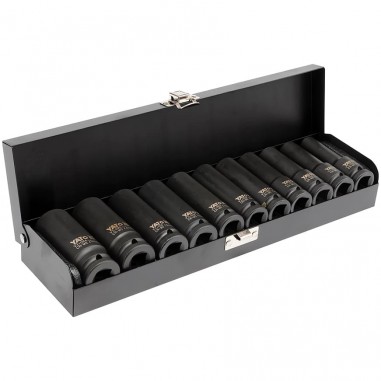 JUEGO DE DADOS DE IMPACTO HEXAGONALES 1/2" HEMBRAS LARGOS 11 PIEZAS - YATO