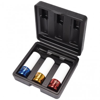 JUEGO DE DADOS DE IMPACTO HEXAGONALES 1/2" HEMBRAS LARGOS 3 PCS  - YATO