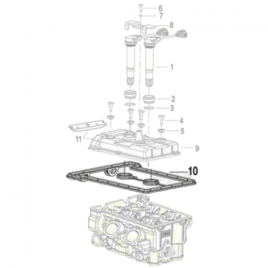 EMPAQUETADURA TAPA DE VALVULA BENELLI TNT 300 - TNT 302 S - 302 R - LEONCINO 500 - TRK 502