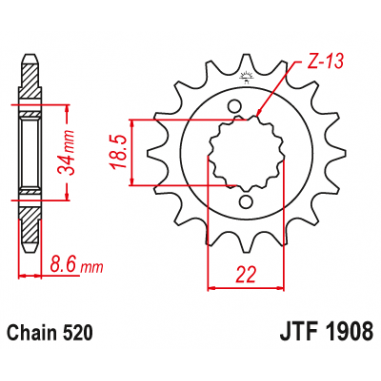 PIÑON ATAQUE 15 DIENTES KTM DUKE 390 - RC 390 - HUSQVARNA 401- JT CHAIN