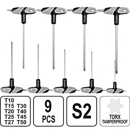 JUEGO DE LLAVES TORX EN T 9 PIEZAS - YATO